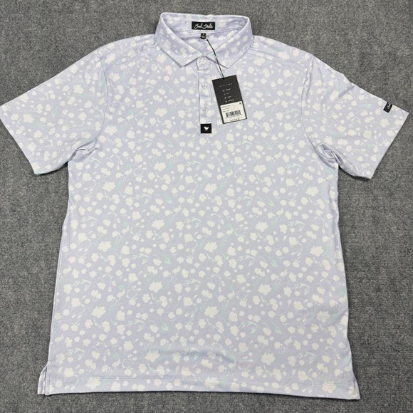 Bad Birdie Core Polo Baby Lush Floral Print Golf Shirt Men's Size L - Picture 4 of 9